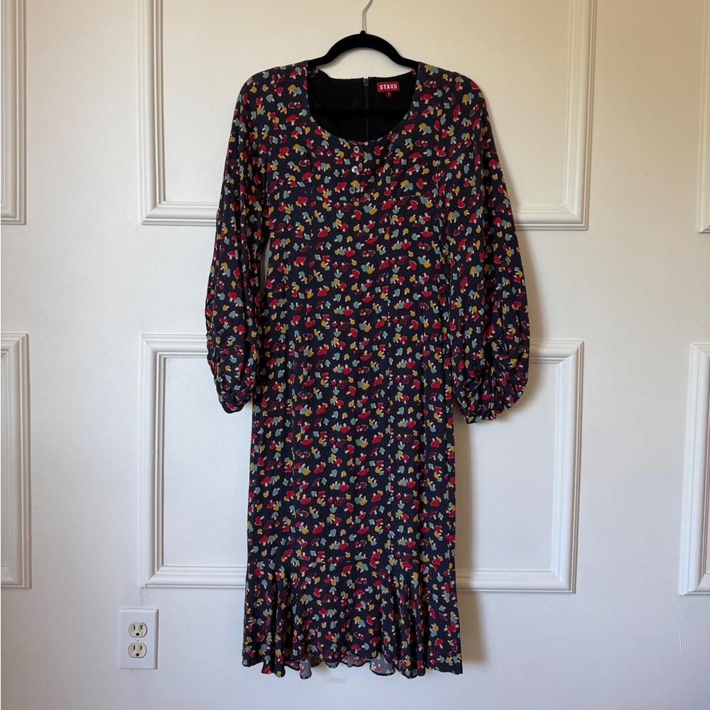 💞 SOLD 💞 Staud Demi Mushroom Lara Midi Dress - Picture 3 of 8